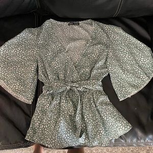 Animal print top with front tie